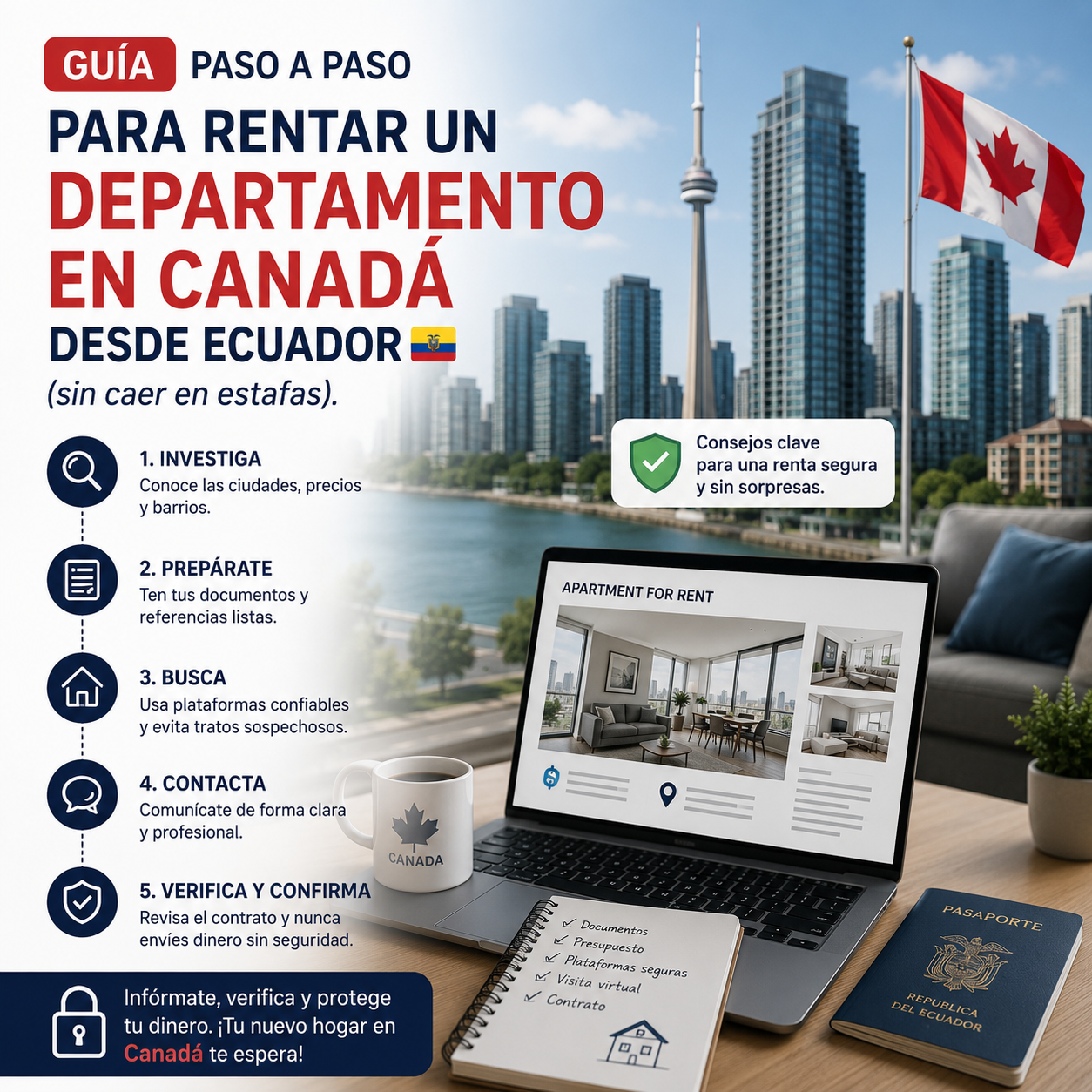 Guía paso a paso para rentar un departamento en Canadá desde Ecuador (sin caer en estafas)